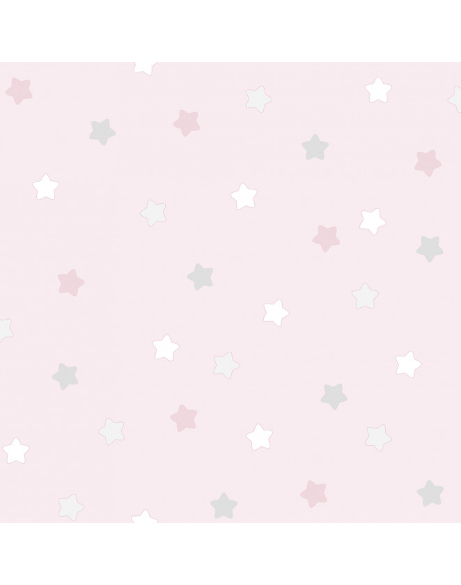 Detská tapeta s hviezdičkami 102252 - ružová a biela